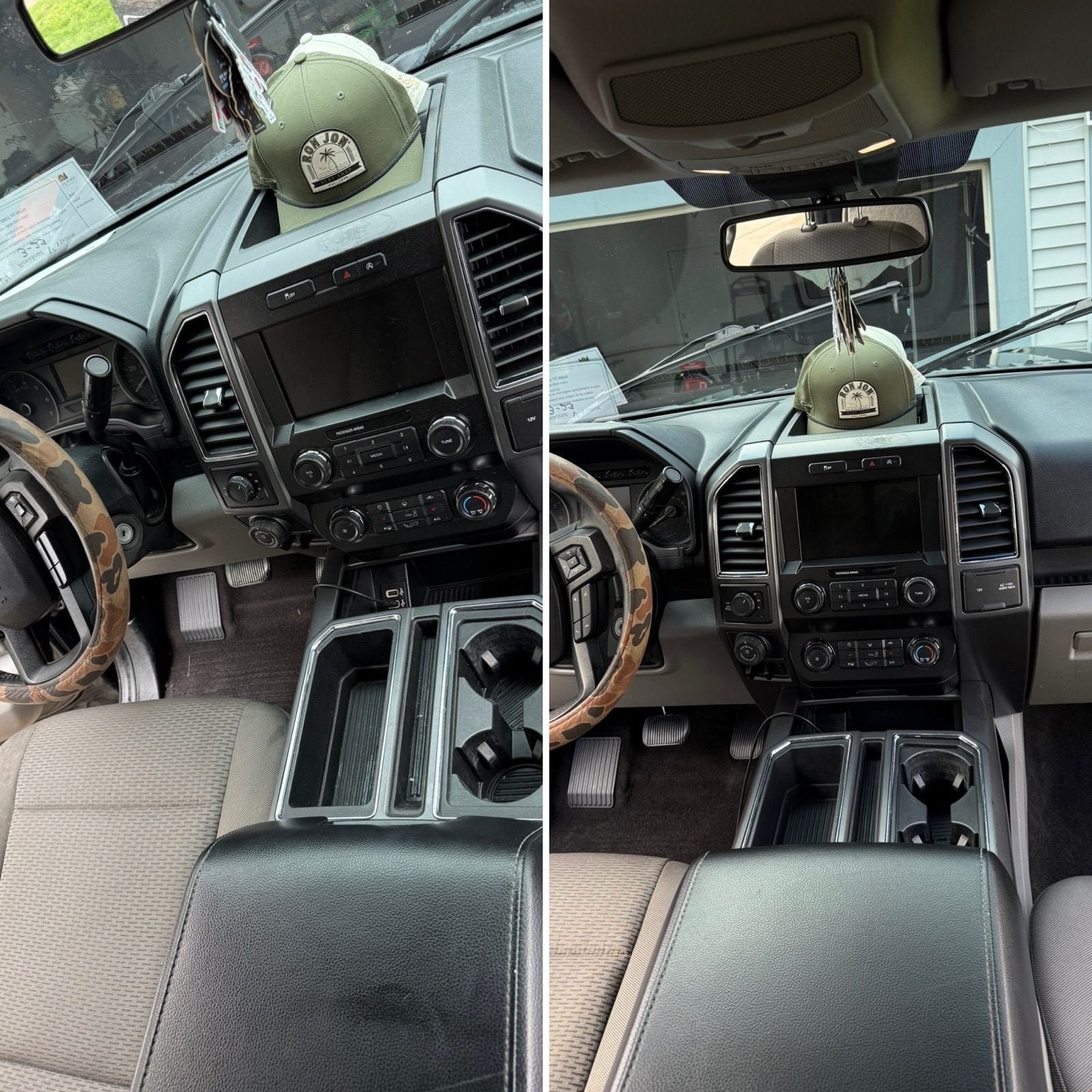 Black leather seat restoration before and after