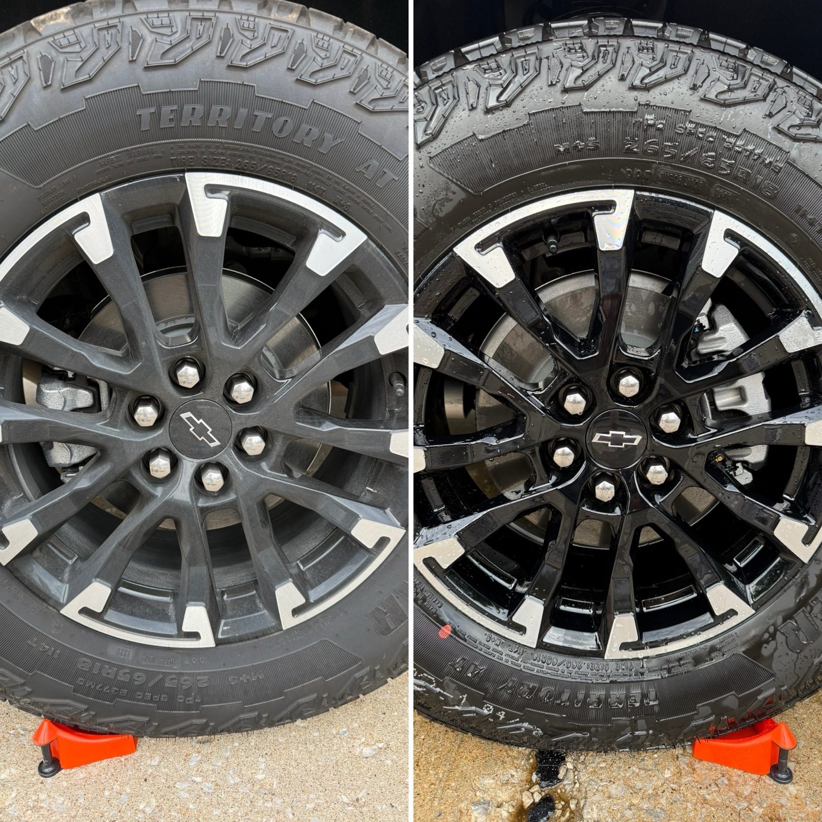 Wheel and tire restoration before and after