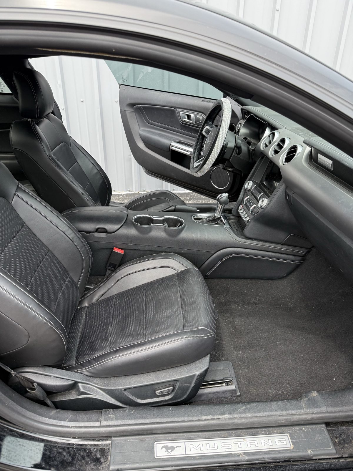 Ford Mustang leather interior detail